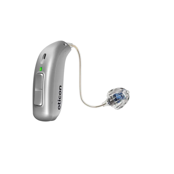 Oticon_More_miniRITE_T_Left_C091SilverGrey_LEDgreen_Speaker60_OpenBassDome_500pctSize_cdn-optimized (5)